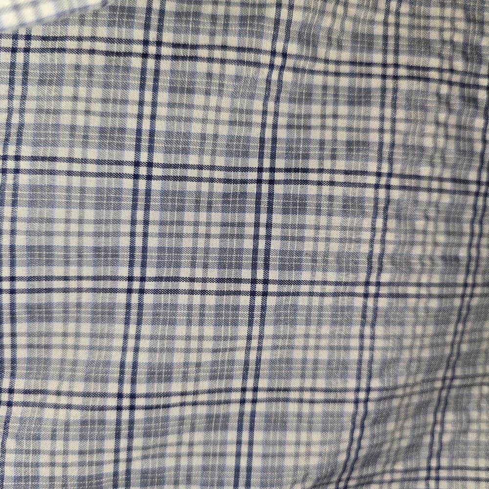 Coofandy Men's XL Blue and White Plaid Dress Shirt
